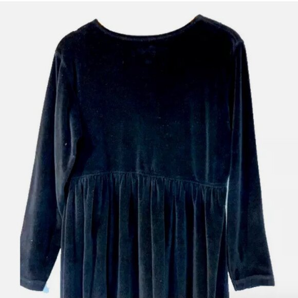 Vintage Black Velour Dress small by Erika midi Y2K gorgeous - Picture 5 of 7